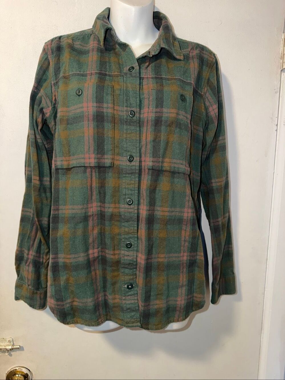 REI COOPERATIVE Green and Brown Wallace Lake Flannel Shirt-M